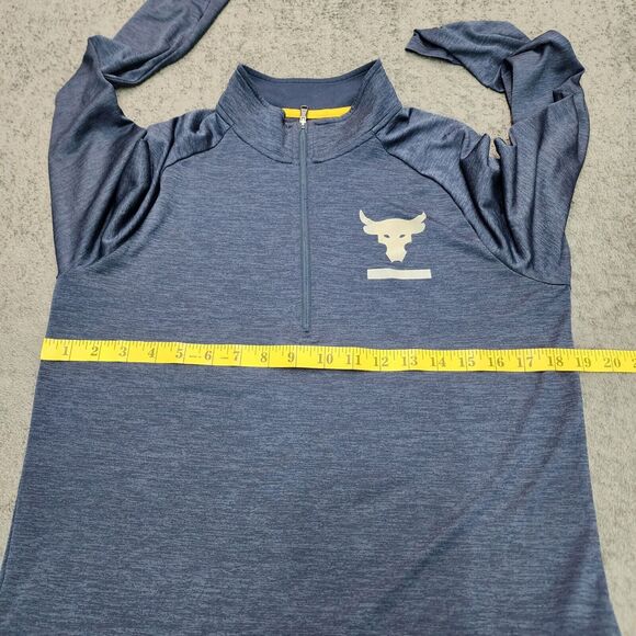Under Armour Shirt Men's Blue Project Rock Pull Over Quarter Zip Size S - Picture 10 of 12